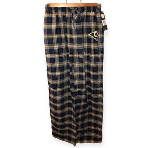 NFL Team Apparel LA Rams Blue Gold Plaid Flannel Pajama Pants Medium NWT